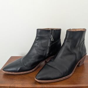 Madewell The Charley Boots In Black Leather Size 9